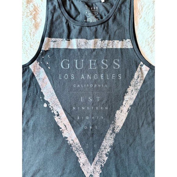 EUC Guess Los Angeles Long Tank Top | Tunic Length | Black & Silver | Medium - Picture 7 of 10